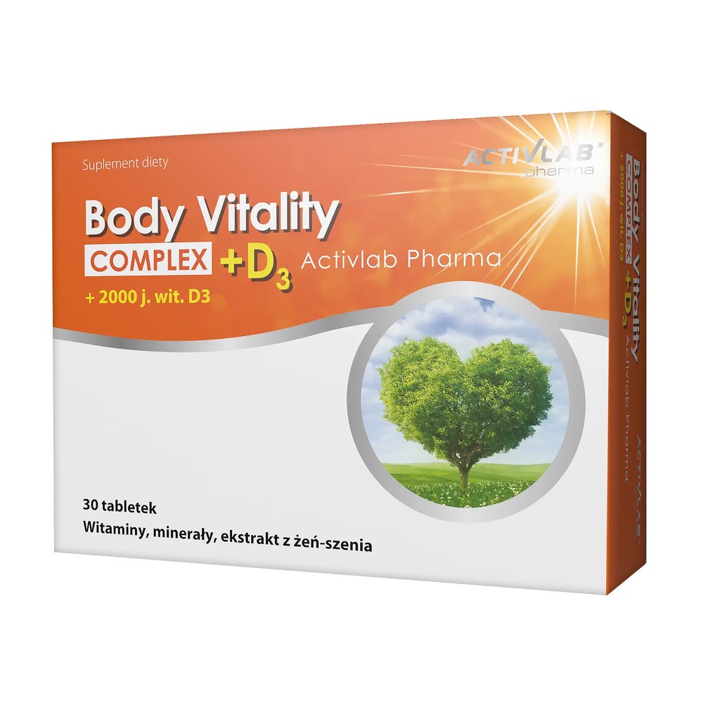 Activlab Pharma Body Vitality Complex + D3 2000 j.m., suplement diety, 30 kapsułek Duży wybór produktów | Dostawa kurierem DHL za 10.90zł !!!| Szybka wysyłka do 2 dni roboczych! | 3002241
