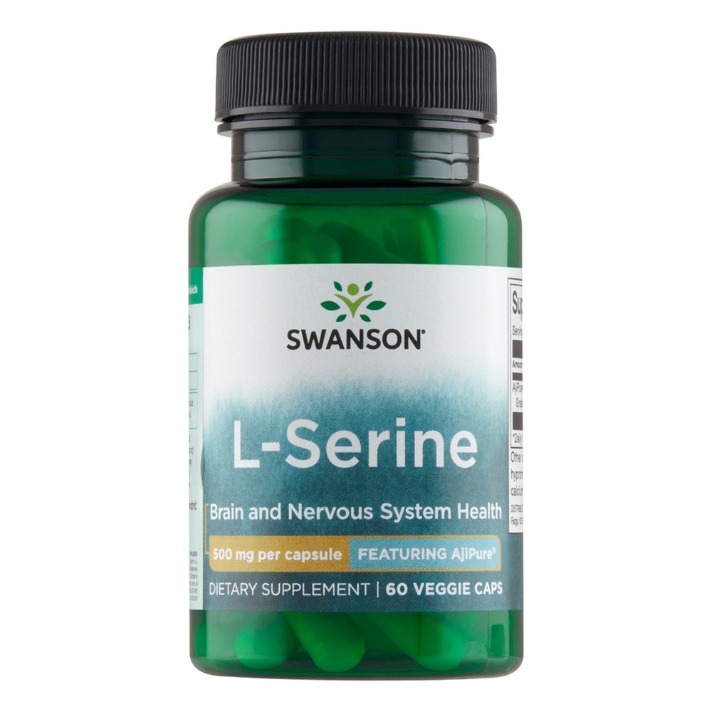 SWANSON Health L-serine Ajipure L-serine 500mg 60 Kapsułek 087614027975