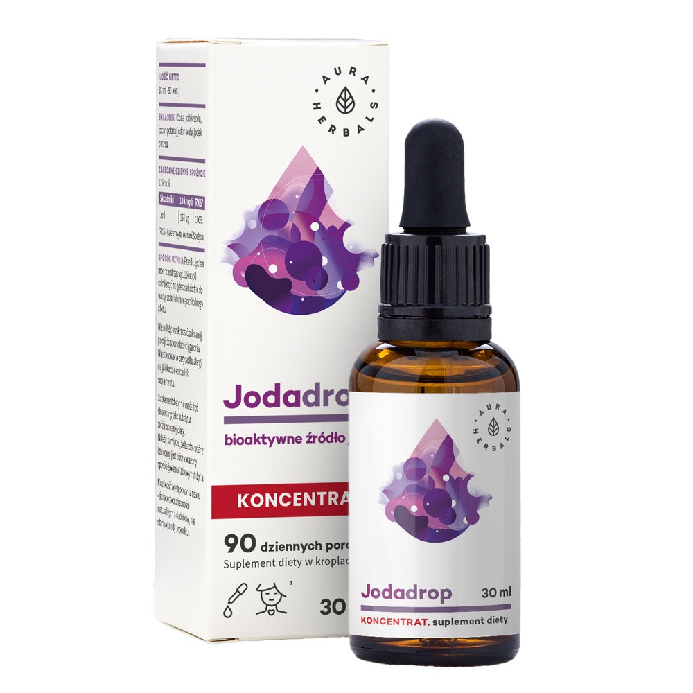 Aura Herbals Jodadrop - bioaktywne źródło jodu, koncentrat krople (30ml) JODADROP30