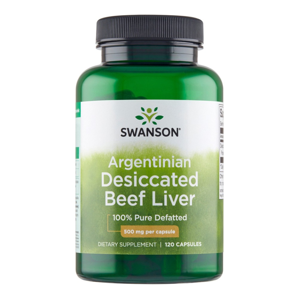 SWANSON Beef Liver 500mg 120 kaps - suplement diety