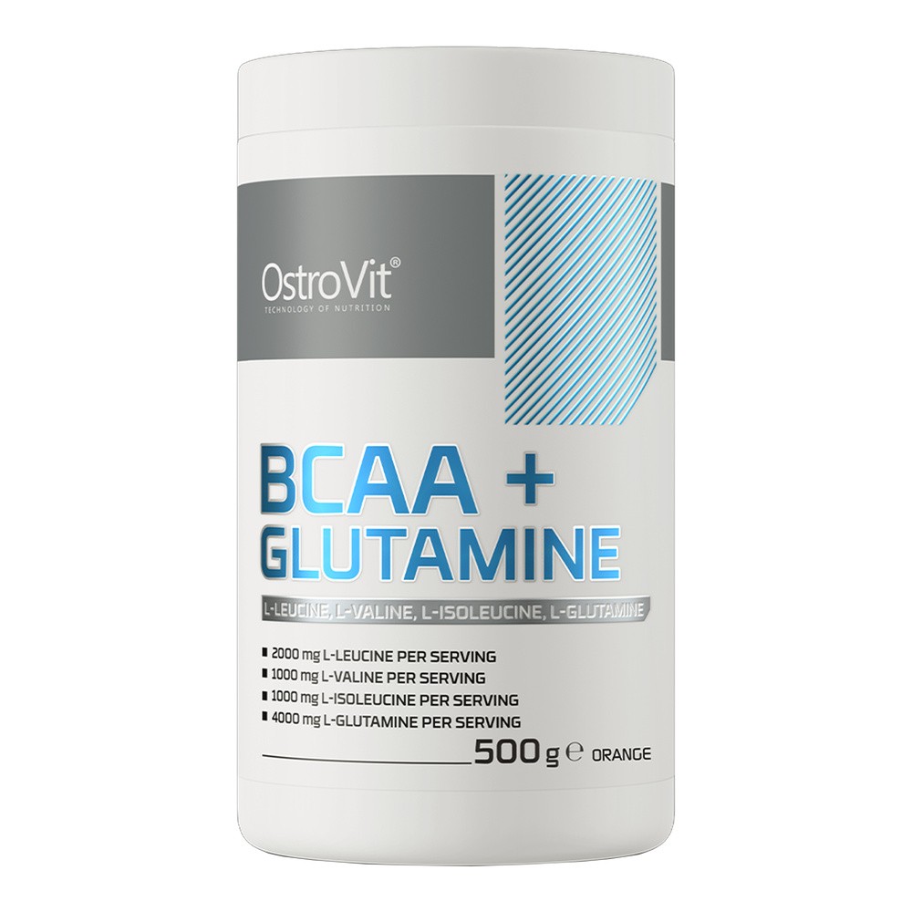 OstroVit Aminokwasy Supreme Pure BCAA + Glutamine 500g Smaki Pomarańcza