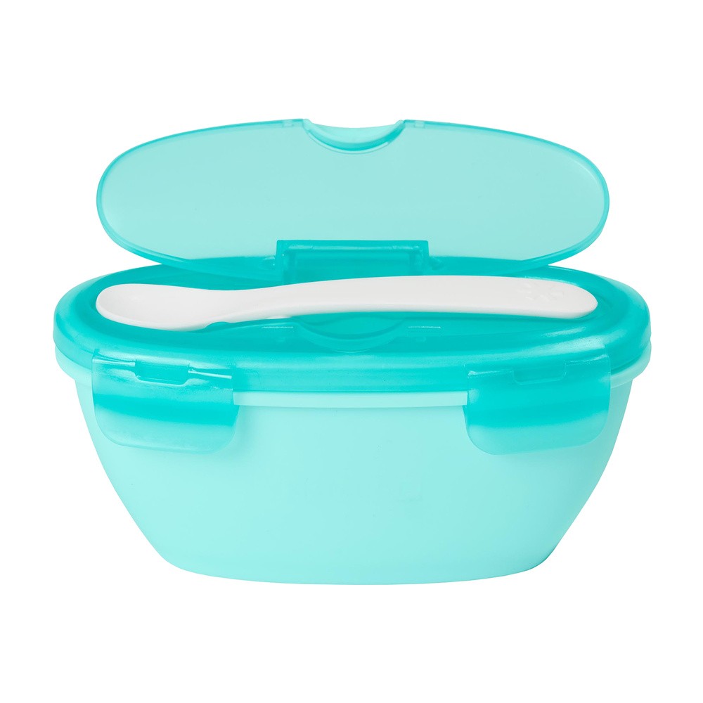 Skip Hop Zestaw pojemnik+łyżka Easy-Serve Grey/Soft Teal - Serve Grey/Soft Teal 816523028595