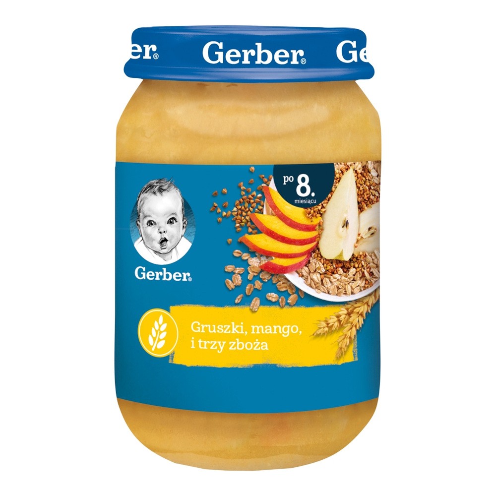 Nestle POLSKA S.A. Nestlé Gerber Gruszki mango i trzy zboża po 8 miesiącu życia 190 g 3704221