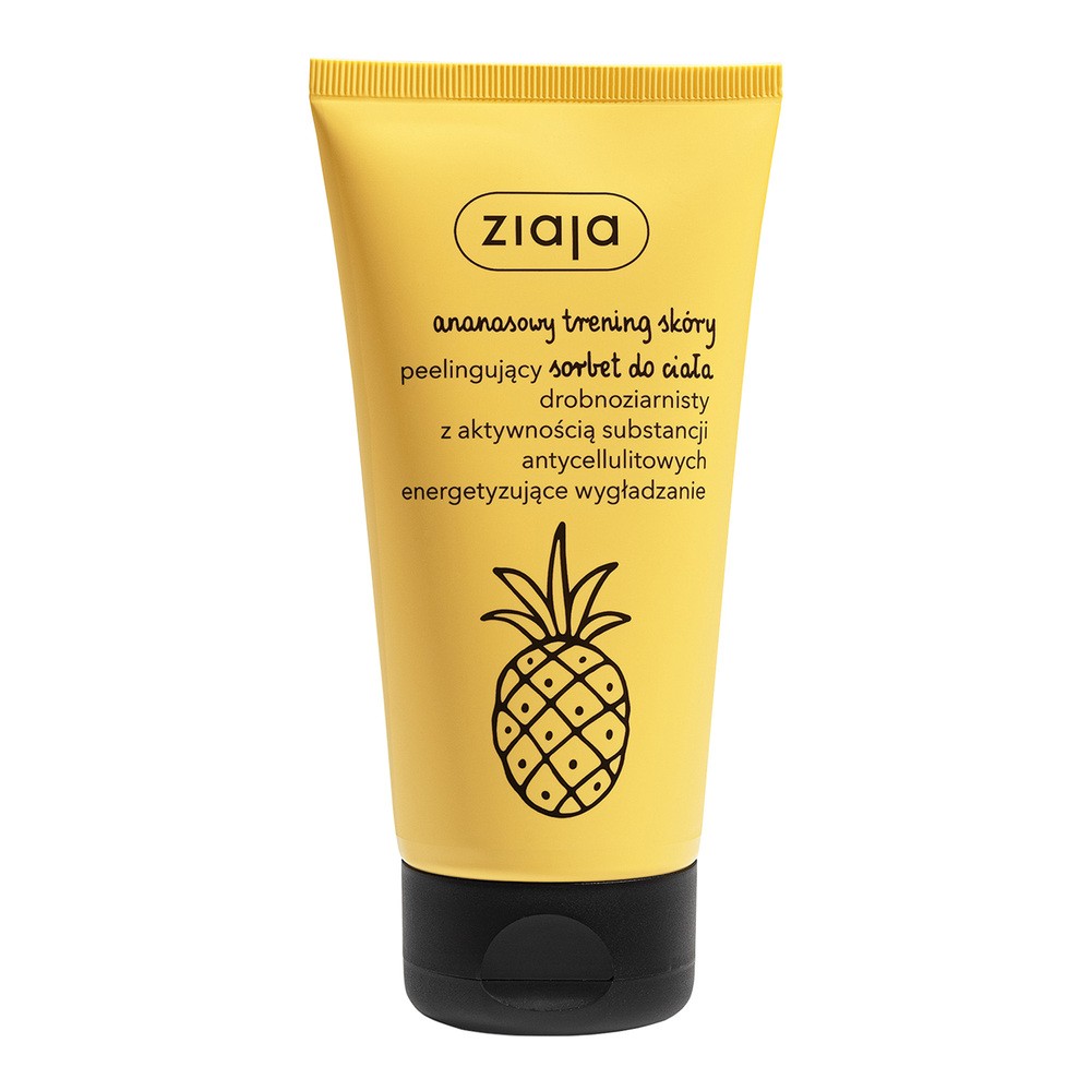 Ziaja Ananasowy Trening Skóry Peelingujący Sorbet Do Ciała Drobnoziarnisty Z Aktywnością Substancji Antycellulitowych Energetyzujące Wygładzenie 160ml