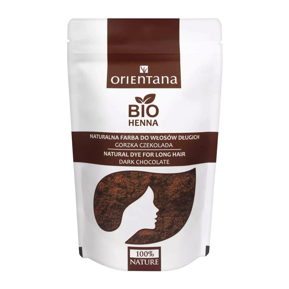 Orientana Bio Henna, naturalna roślinna farba do włosów, Gorzka Czekolada, 100 g