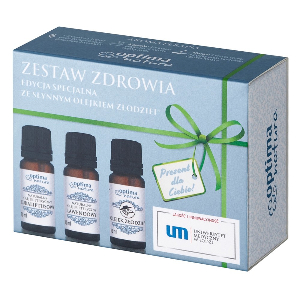 Optima Natura, Aromaterapia Zestaw Zdrowia (olejek LAWENDOWY, EUKALIPTUSOWY i ZŁODZEI),  10ml+10ml+10ml Duży wybór produktów | Dostawa kurierem DHL za 8.90zł !!!| Szybka wysyłka do 2 dni roboczych! | 7081878
