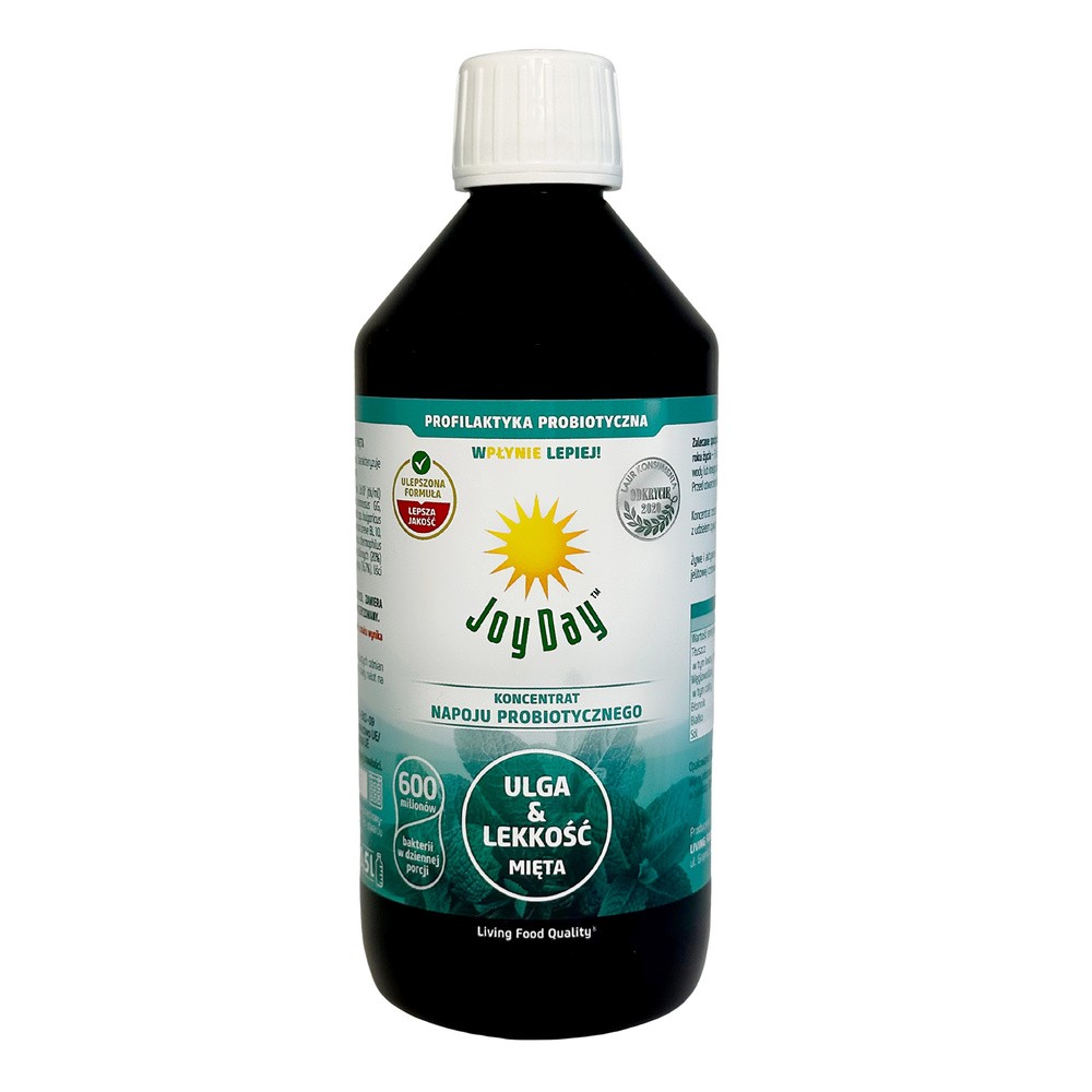 Joy Day Living Food Sp. z o. o. ul. Graniczna 15, Napój probiotyczny koncentrat BIO mięta 500ml 50 porcji Joy Day