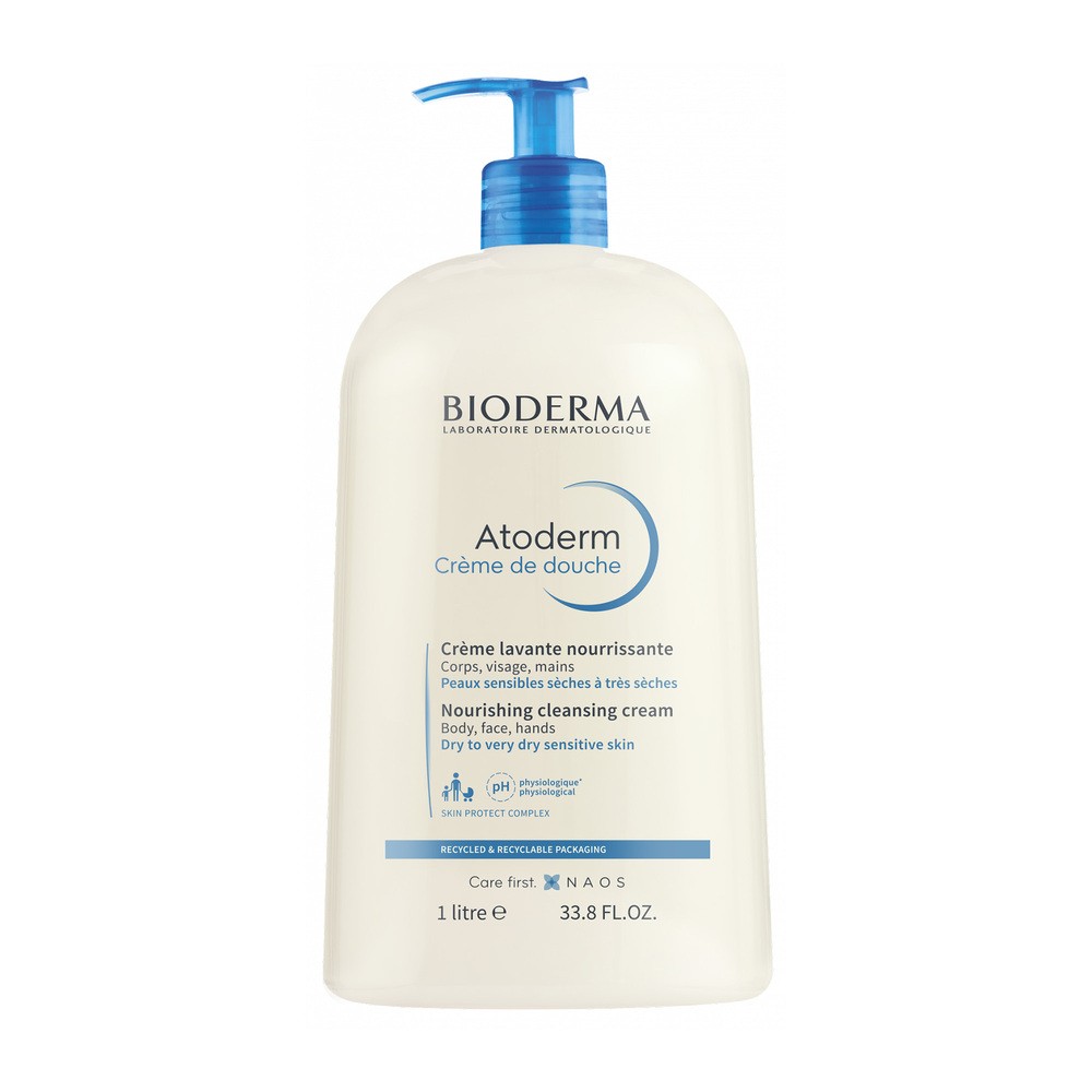 Bioderma atoderm creme de douche kremowy żel do mycia twarzy i ciała 1000 ml