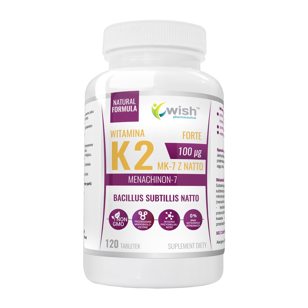 WISH Pharmaceutical Wish Pharmaceutical Vitamin K2 MK 7 Natto 100 mcg 120 tabs
