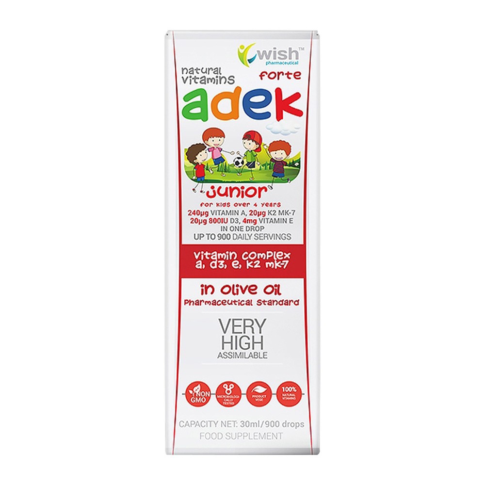 Wish Pharmaceutical Wish ADEK Junior FORTE dla dzieci - 30 ml