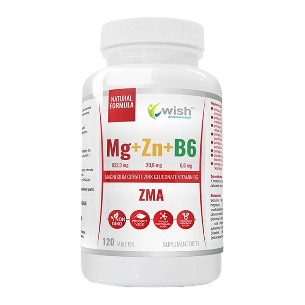 Wish Mg+Zn+Vit B6, 120 tabletek