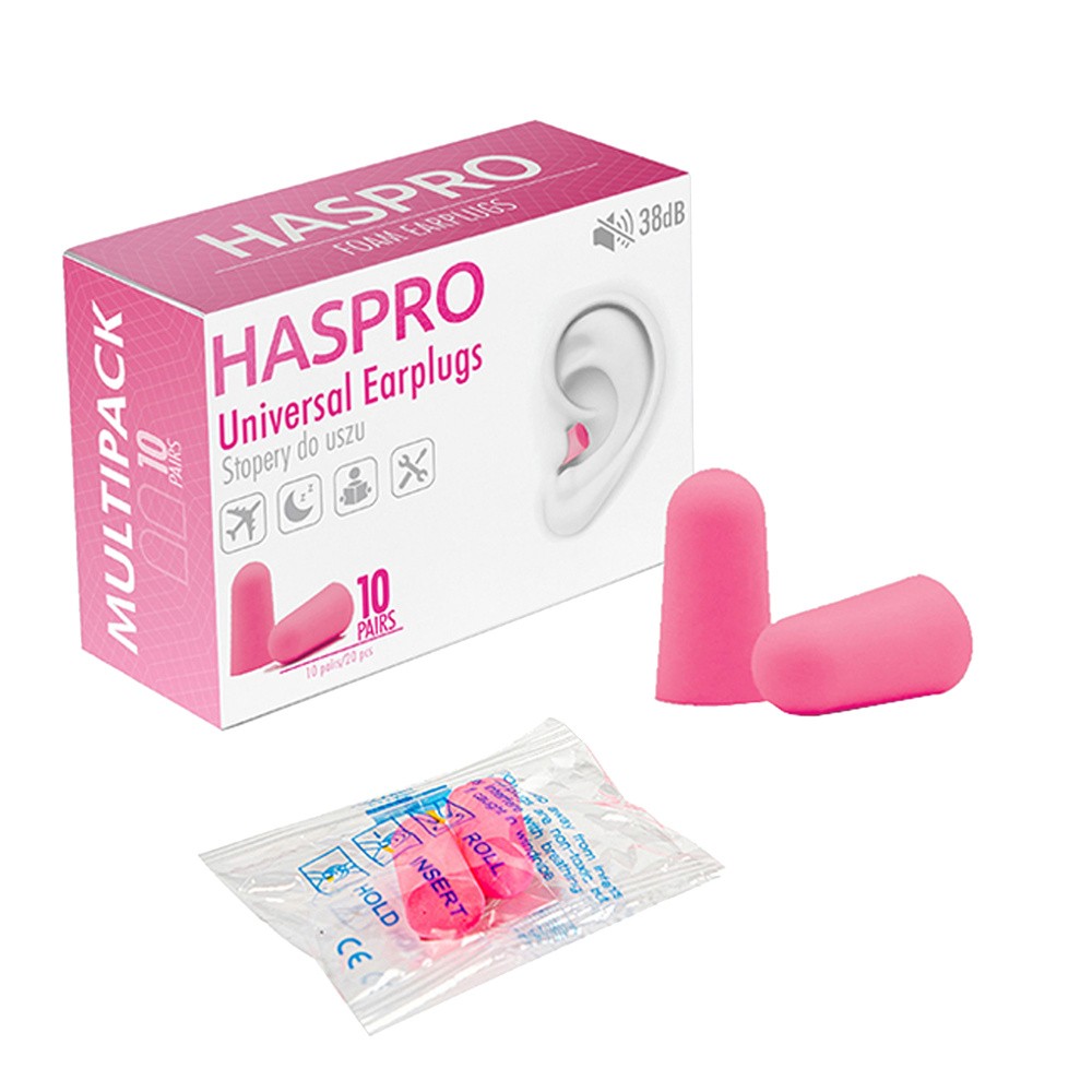 Haspro Haspro Multi10 Stopery do uszu Różowe - 10 par HASPRO-MULTI-PIN