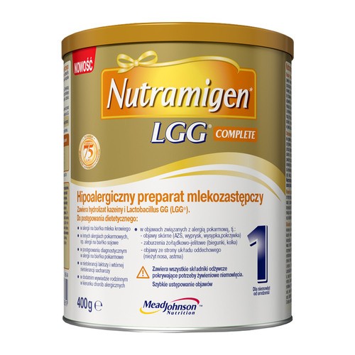 Nutramigen 1 LGG Complete, hipoalergiczny preparat mlekozastępczy, od urodzenia, 400 g