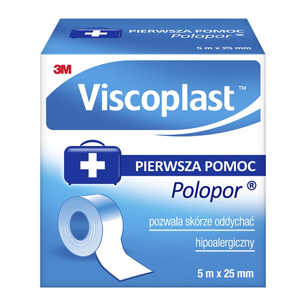 3M 3M Pierwsza pomoc Polopor przylepiec włókninowy 5m x 25mm 1 sztuka 9098488