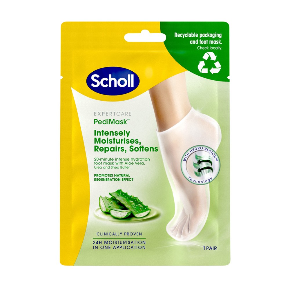 Scholl RECKITT BENCKISER PediMask odżywcza maska z aloesem x 2 szt 1 para
