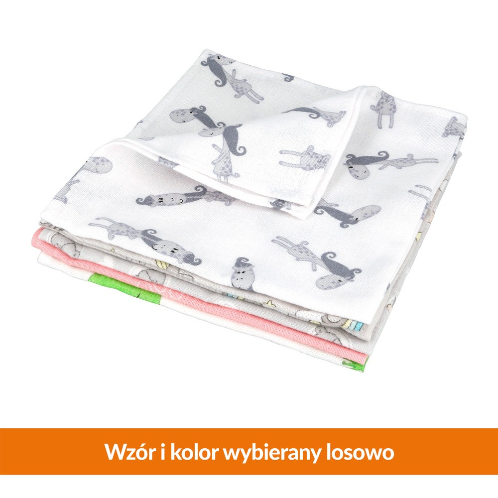 Weber pieluchy flanelowe kolorowe 175g/ m2 38 cm x 40 cm kolorowe 5 sztuk