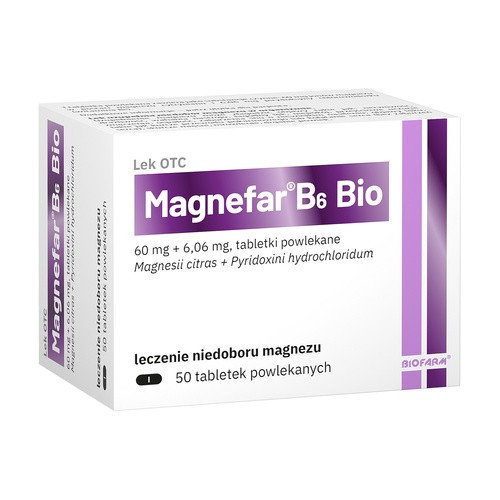 Biofarm Magnefar B6 Bio x 50 tabl powlekanych |  OD 199 PLN!