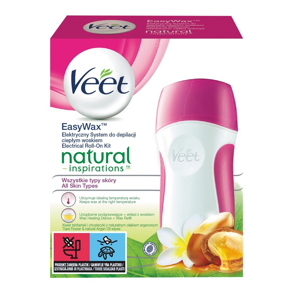 Veet Natural Inspirations, zestaw do depilacji ciepłym woskiem, 50 ml