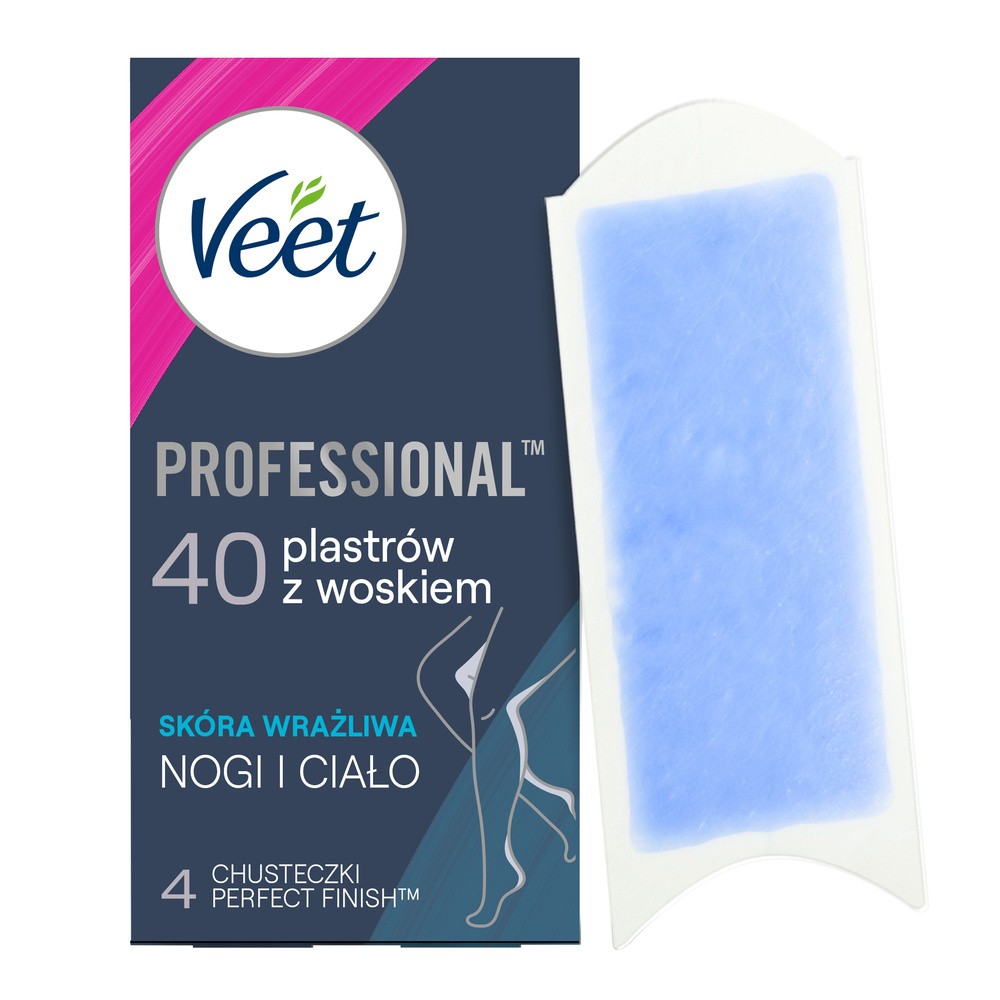 Veet plastry wosk do depilacji ciała skóra wrażliwa 40 szt 68763-uniw