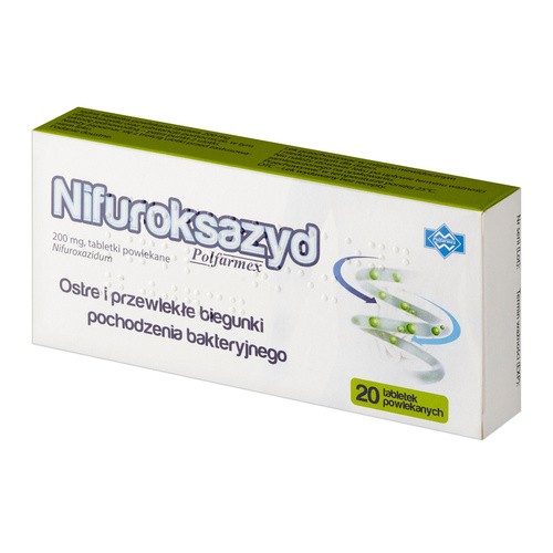 Nifuroksazyd 200 mg x 20 tabl powlekanych (Polfarmex)