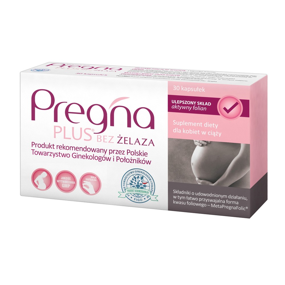 Verco Pregna Plus bez żelaza dla kobiet w ciąży 30 kapsułek 3749241
