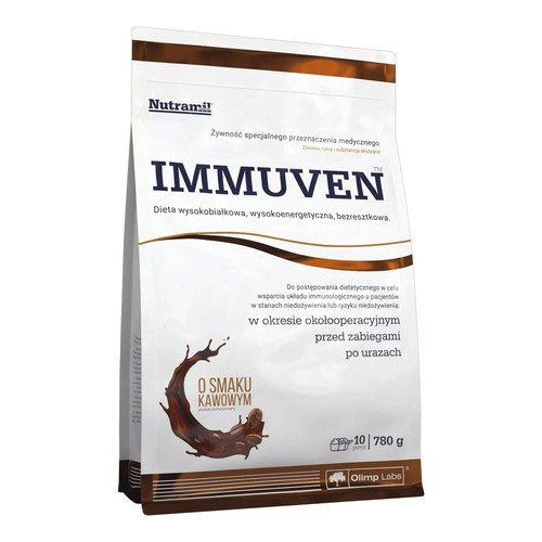 Olimp Laboratories IMMUVEN Dieta wysokobiałkowa, wysokoenergetyczna, bezresztkowa o smaku kawowym 780g