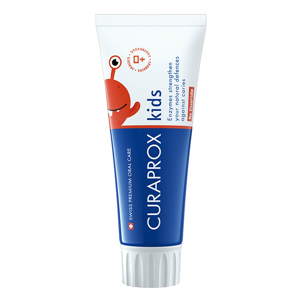 Curaprox Kids 2+ pasta do zębów o smaku truskawkowym bez fluoru, 60 ml