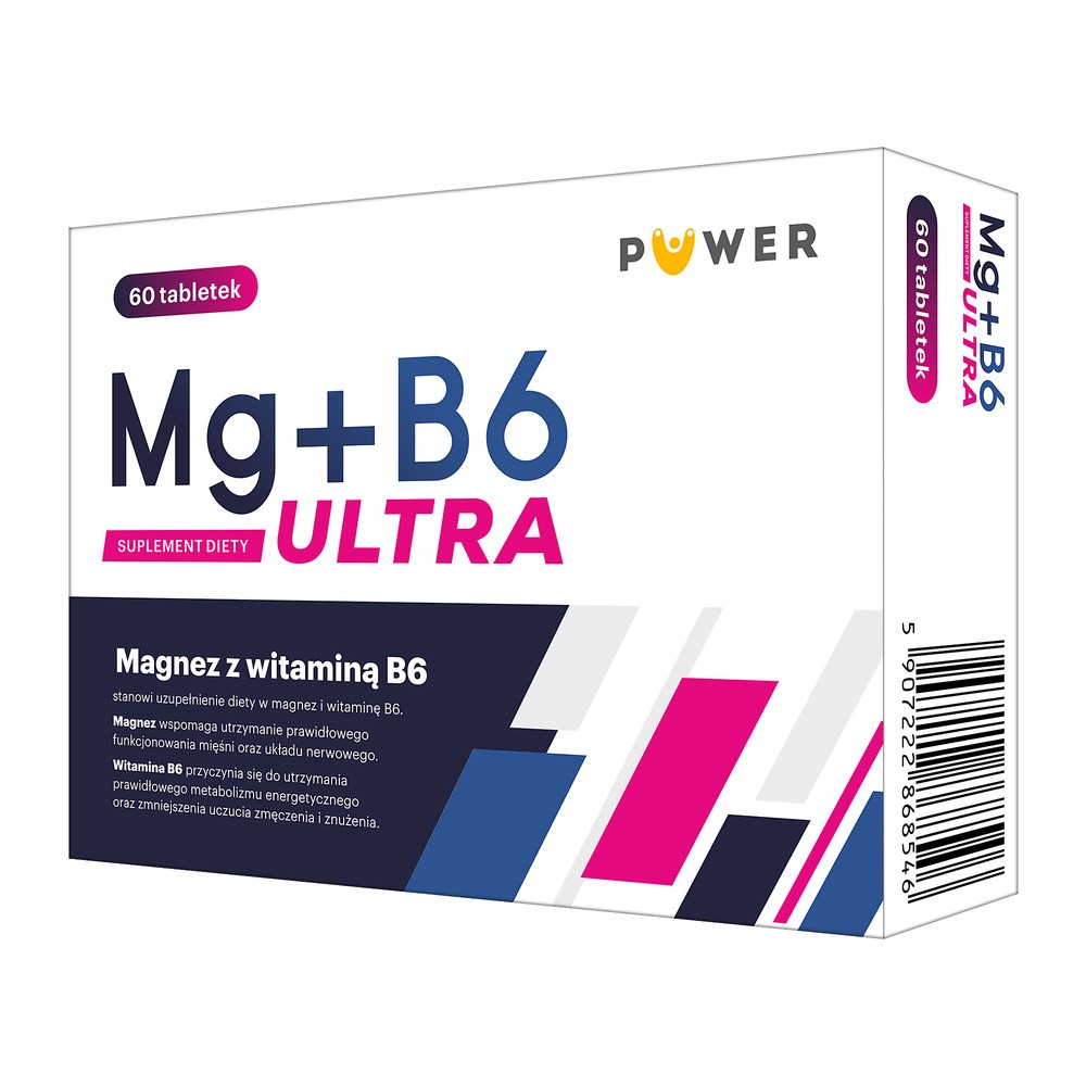 Puwer Polska Sp. z o.o. Puwer Polska Sp z o.o Magnez z witaminą B6 Mg + B6 Ultra 60 tabletek
