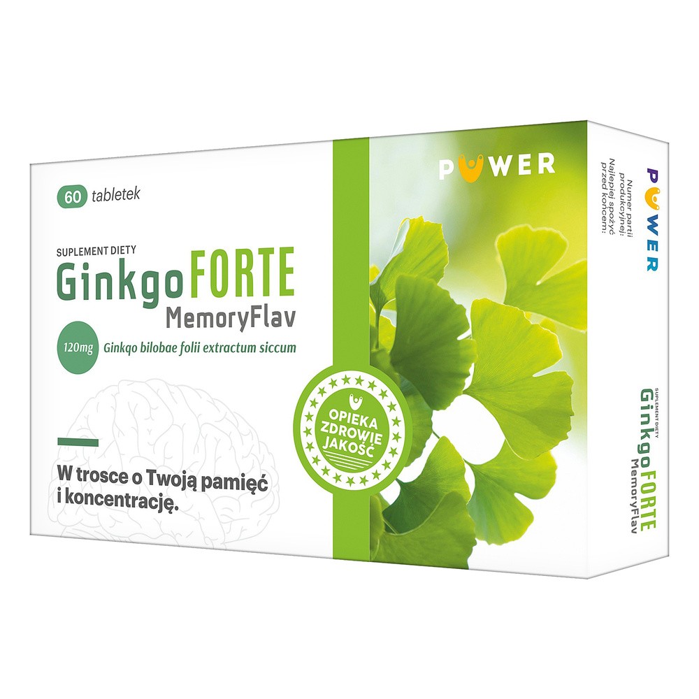 Puwer Polska Sp. z o.o. Puwer Polska Sp z o.o Ginkgo Forte Memory Flav 60 tabletek 3486641