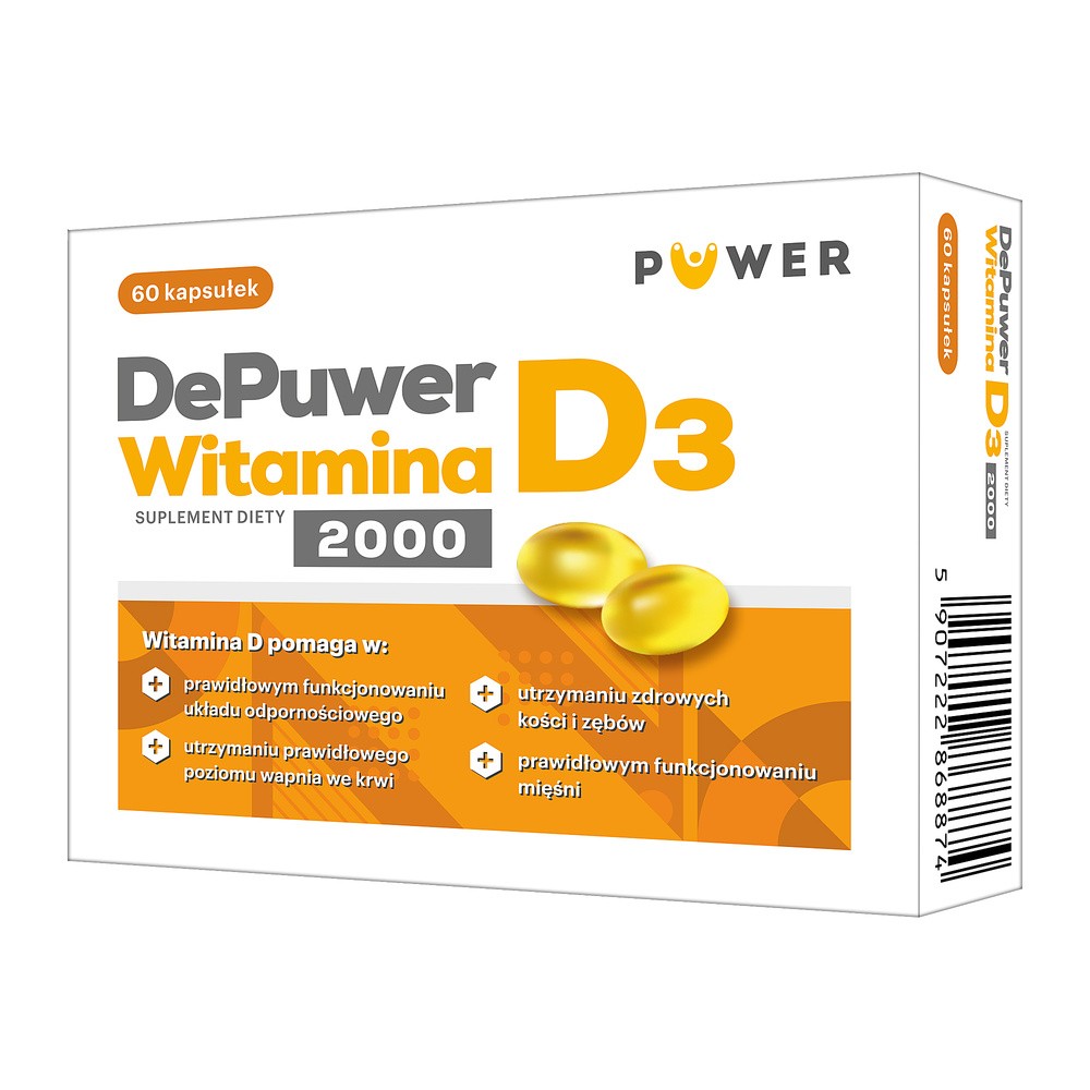 Puwer Polska Sp. z o.o. Puwer Polska Sp z o.o DePuwer Witamina D3 2000 60 kapsułek