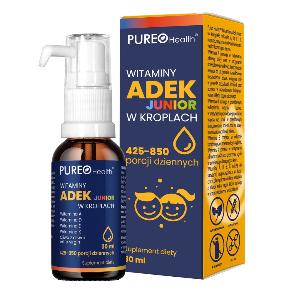 Pureo Health Witaminy ADEK Junior Krople 30 ml