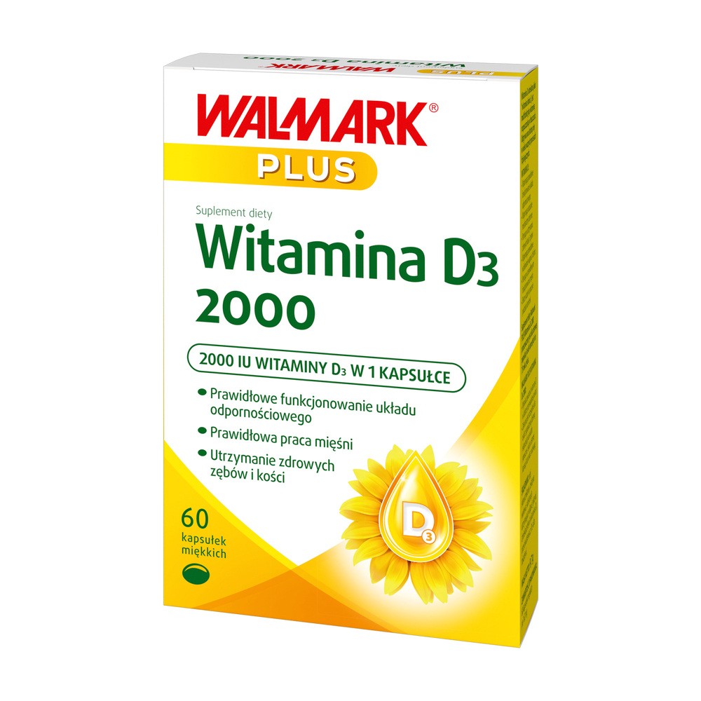 Stada PHARM SPÓŁKA Z OGRANICZONĄ ODPOWIEDZIALNOŚCI Walmark Plus witamina D3 2000 60 kapsułek 3788061