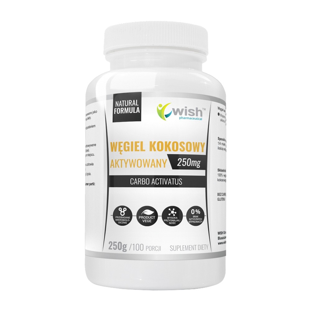 TOMASZ KACZMARCZYK WISH GROUP Wish Węgiel kokosowy Aktywowany 250 mg 250 g