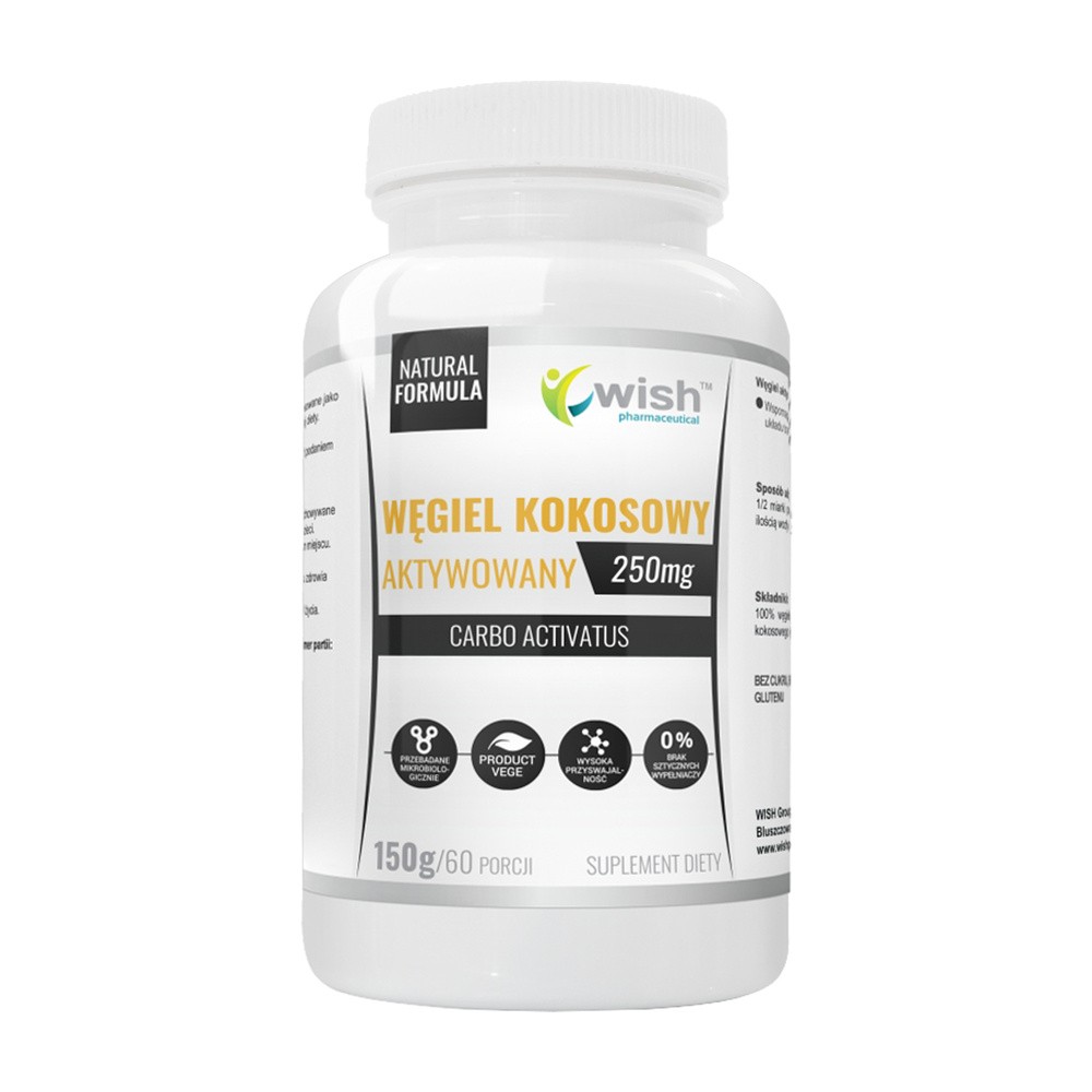 TOMASZ KACZMARCZYK WISH GROUP Wish Węgiel kokosowy Aktywowany 250 mg 150 g