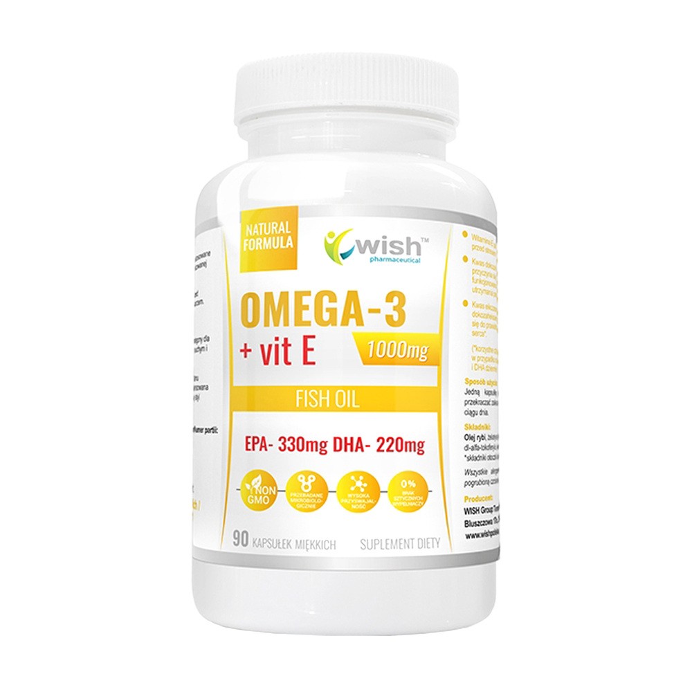 Wish Omega 3 + Vitamina E, 90 kapsułek