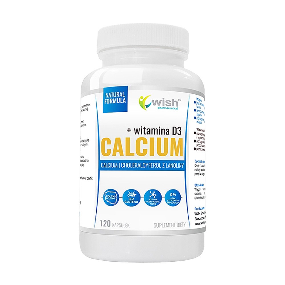 Wish Pharmaceutical Pharmaceutical Calcium + Vitamin D3 - 120 Kapsułek