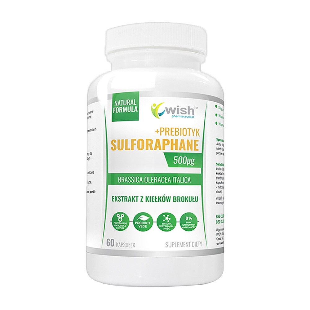 TOMASZ KACZMARCZYK WISH GROUP Wish Sulforaphane 500 g Ekstrakt Z Kiełków Brokułu 60 kapsułek