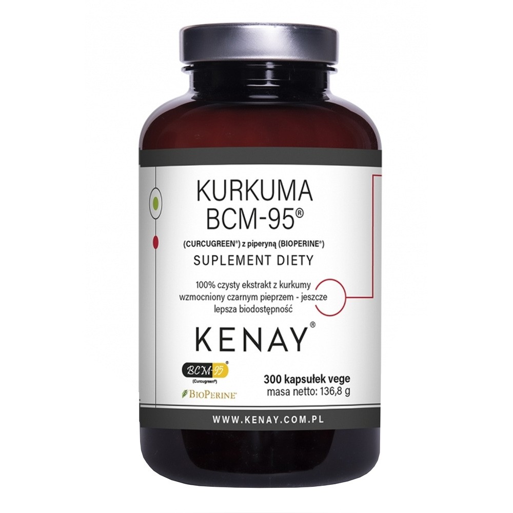 Kenay Kurkuma BCM-95 z Piperyną (300 kapsułek) 6E28-23836