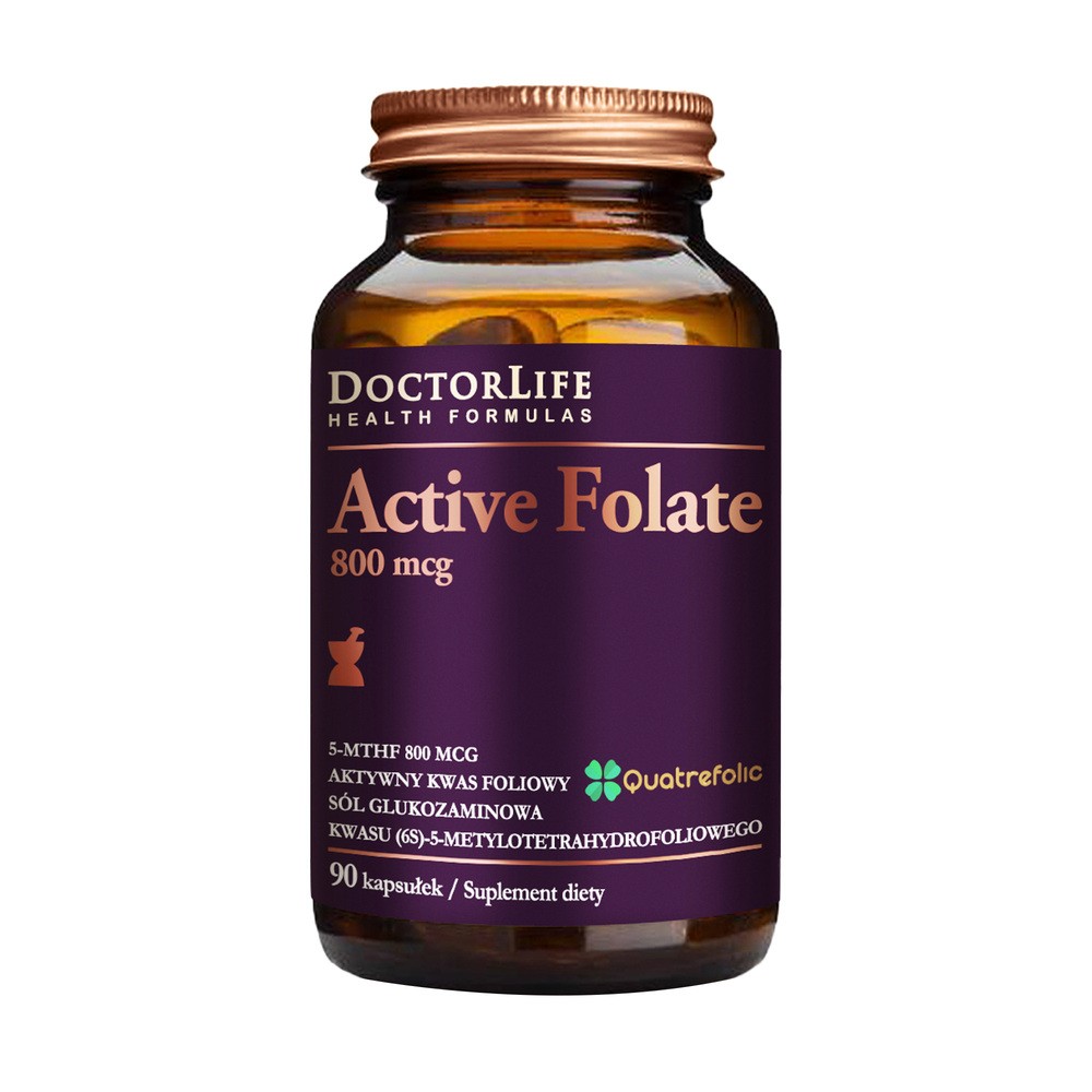 Doctor Life Doctor Life Active Folate aktywny kwas foliowy 800mcg suplement diety 90 kapsułek