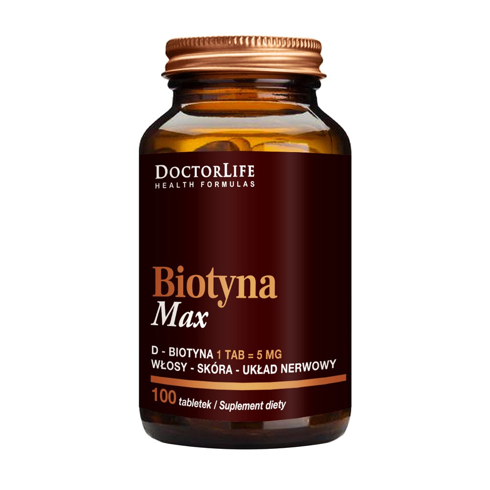 Doctor Life Doctor Life Biotyna Max D-Biotyna 5mg suplement diety 100 tabletek
