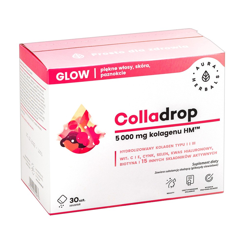 AURA HERBALS Colladrop Glow kolagen morski 5000mg AH2973
