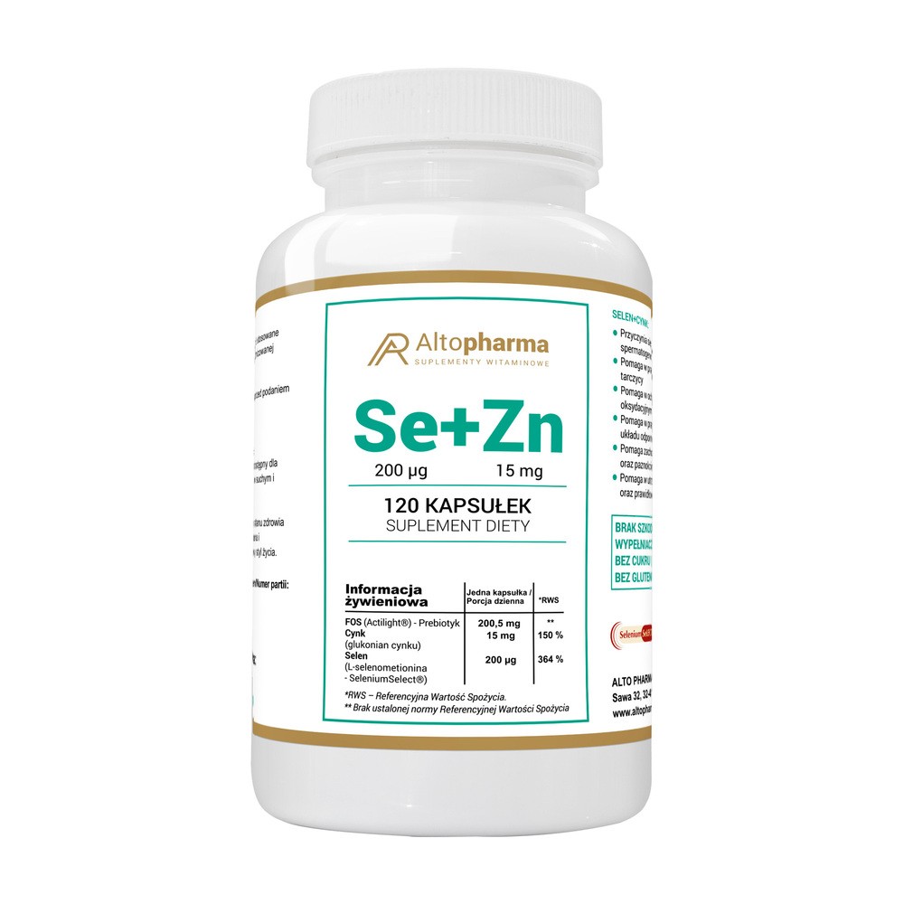Altopharma Selen Organiczny 200 g + Cynk 15 mg + Prebiotyk 120 kapsułek 1146148
