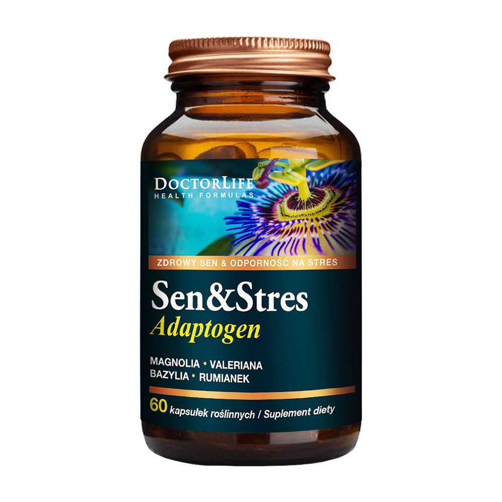 Doctor Life Sen & Stres Adaptogen suplement diety wspomagający sen 60 kapsułek