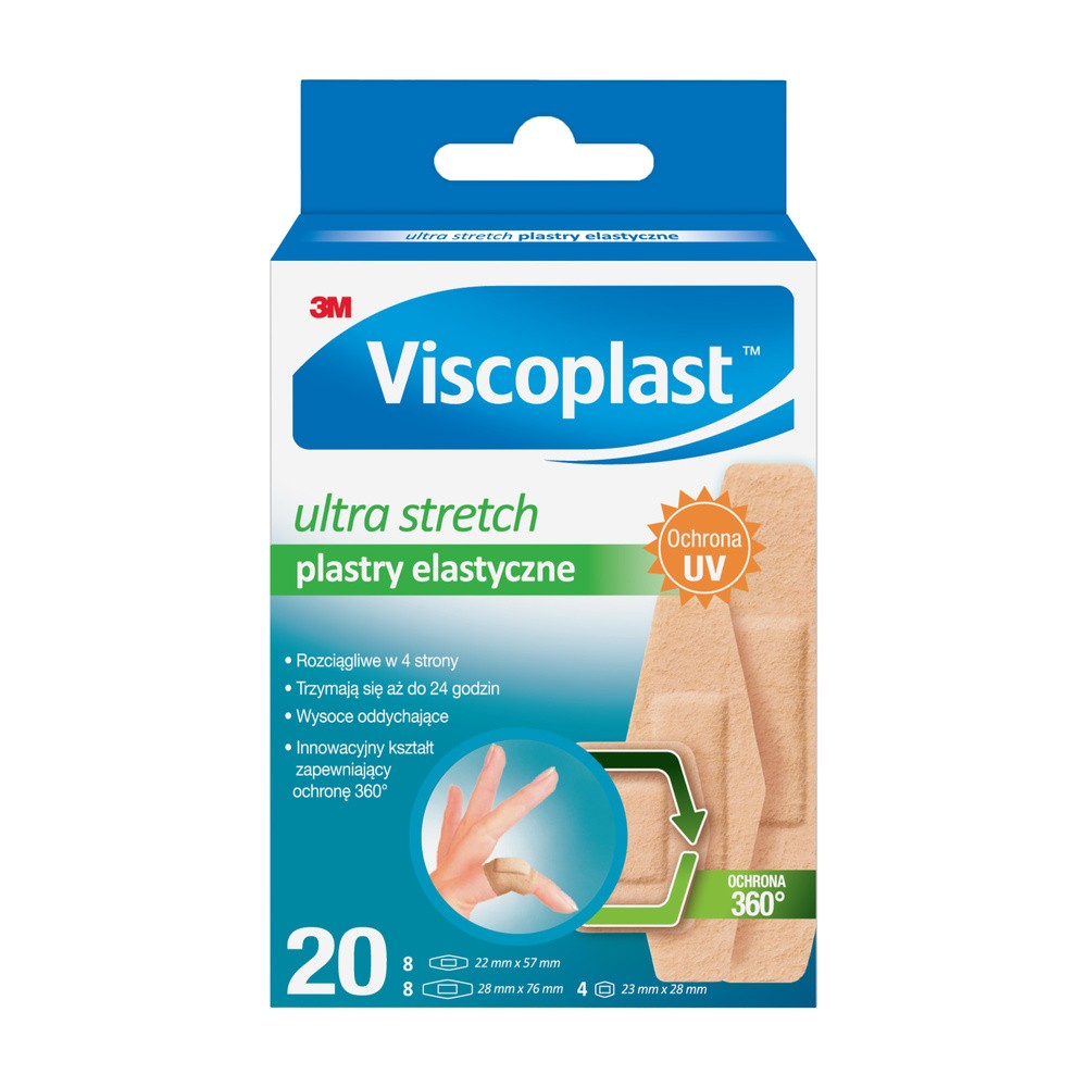 3M VISCOPLAST Viscoplast plastry elastyczne Ultra Stretch x 20 szt