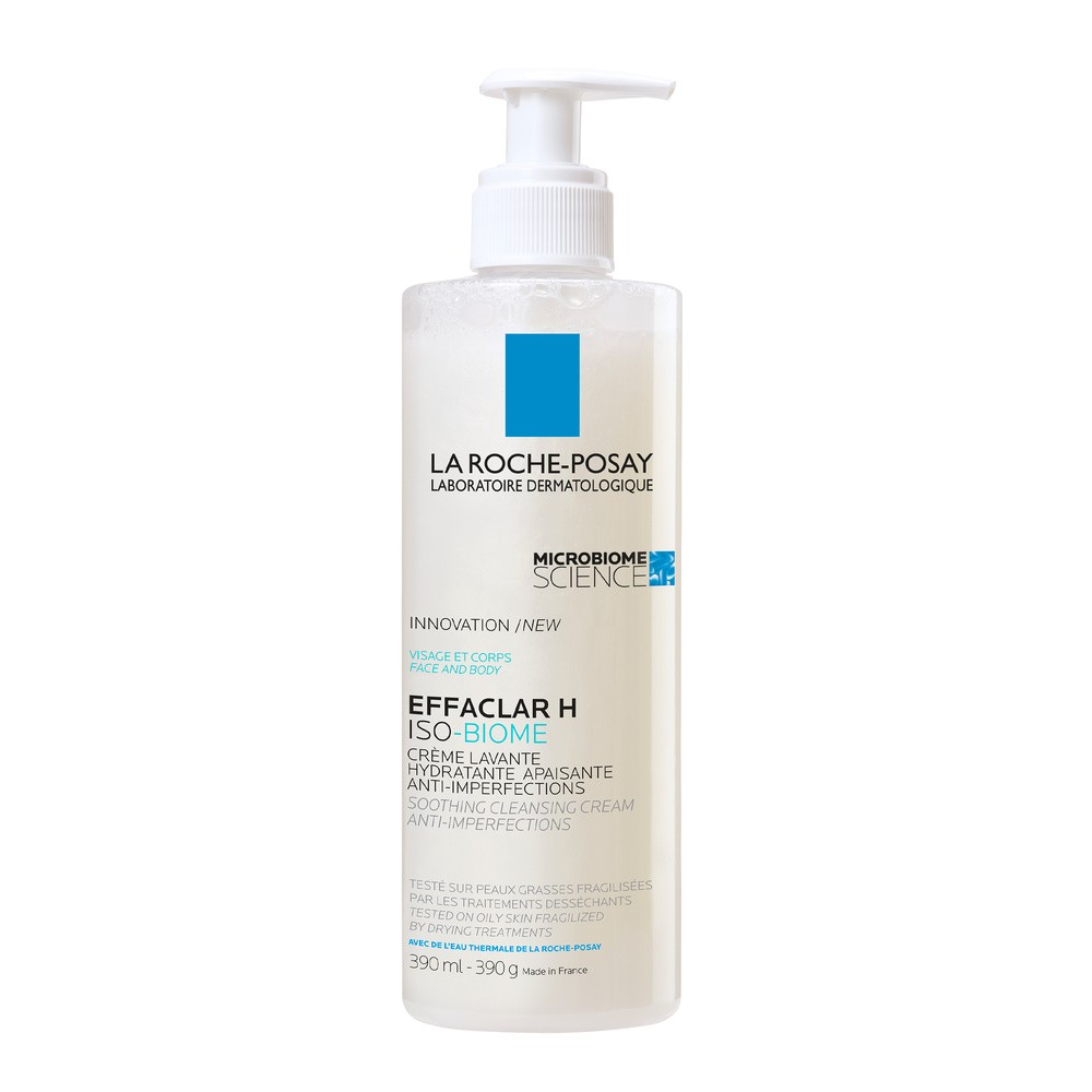La Roche-Posay Effaclar H ISO-Biome kojący krem myjący przeciw niedoskonałościom, 390 ml