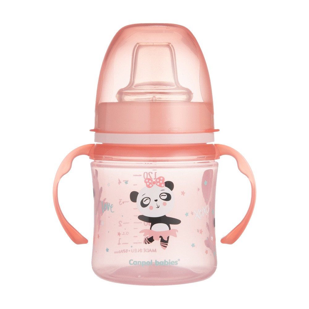 Canpol babies EasyStart, Kubek treningowy, 120 ml, Sweet fun, Różowy królik