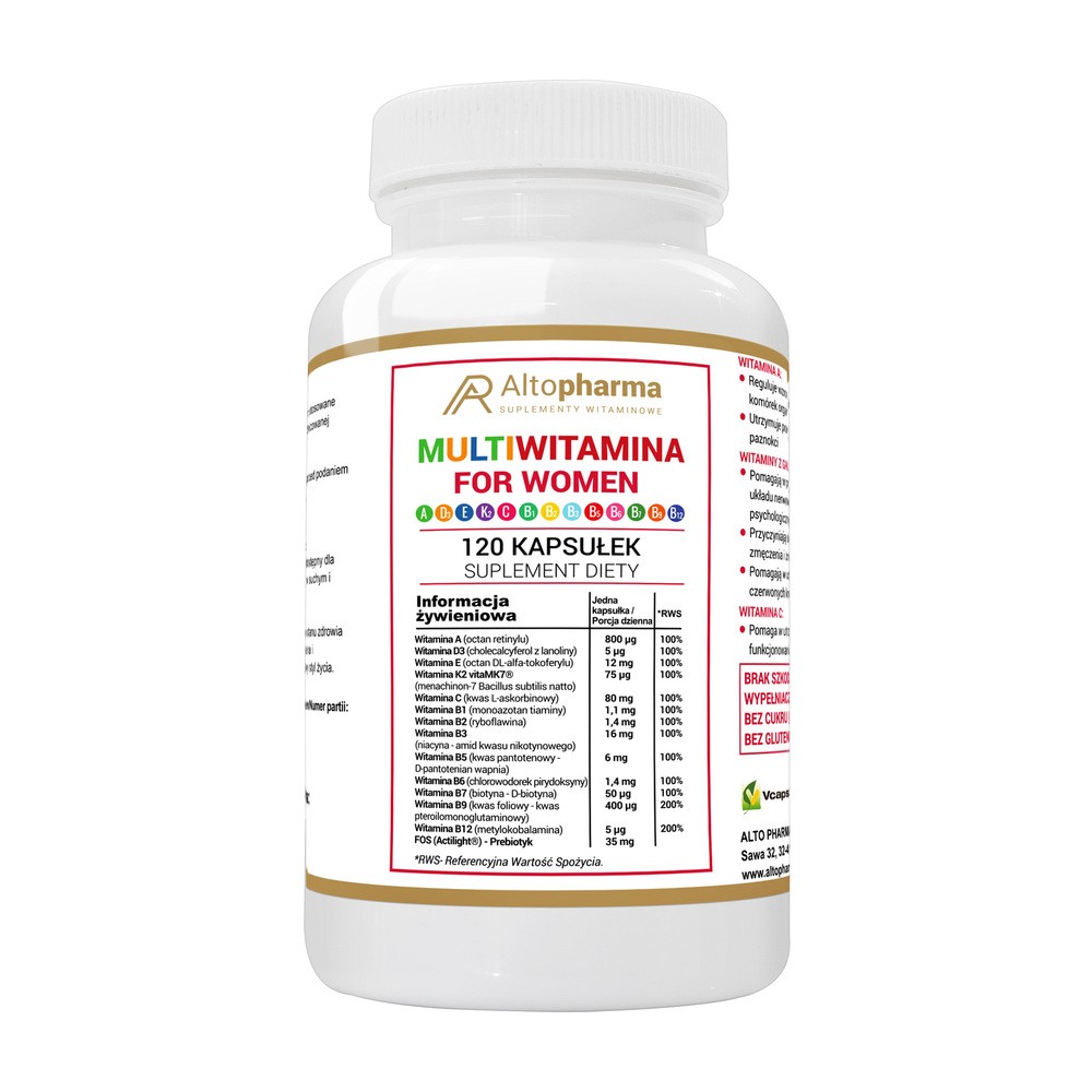 Altopharma Multiwitamina For Womem witaminy dla kobiet 120 kapsułek 1146141