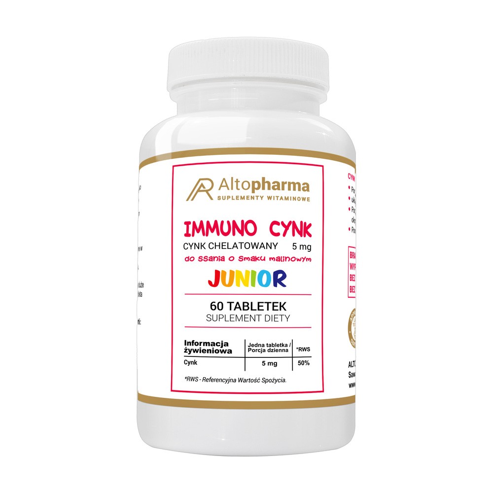 Altopharma Immuno Cynk Junior 5 mg 60 tabletek do ssania 1146151