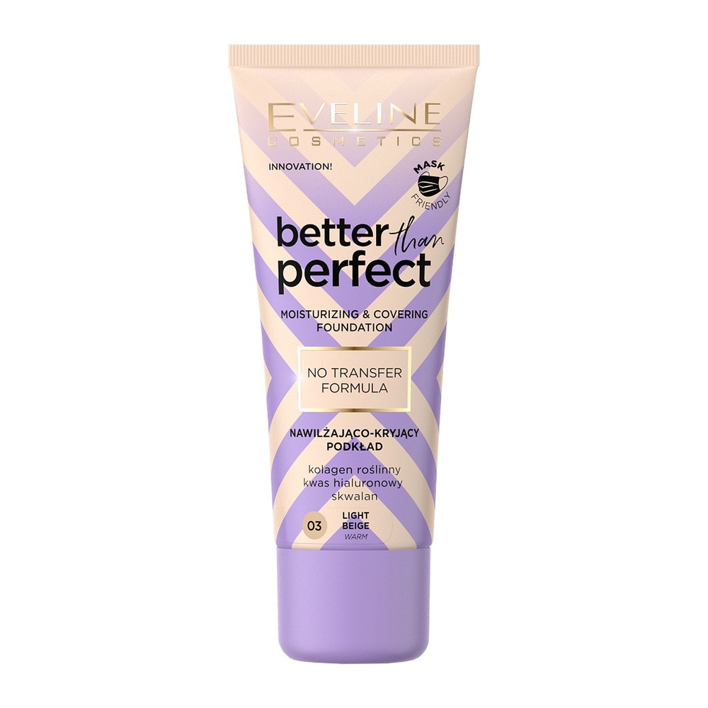 Eveline Cosmetics Cosmetics Better Than Perfect Podkład nawilżająco-kryjący 03 Light Beige 30ml 64711-uniw