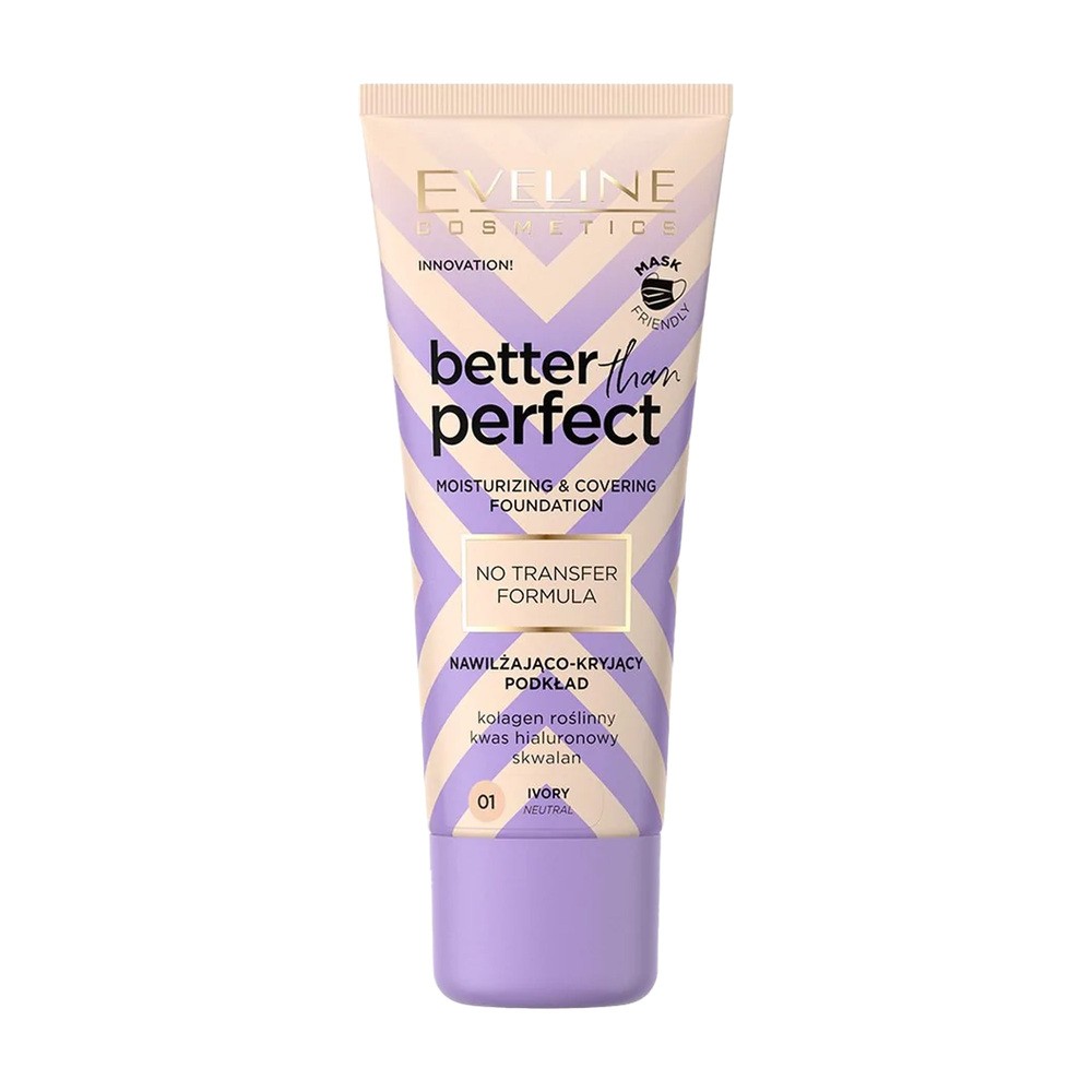 Eveline Cosmetics Cosmetics Better Than Perfect Podkład nawilżająco-kryjący 01 Ivory 30ml 64709-uniw